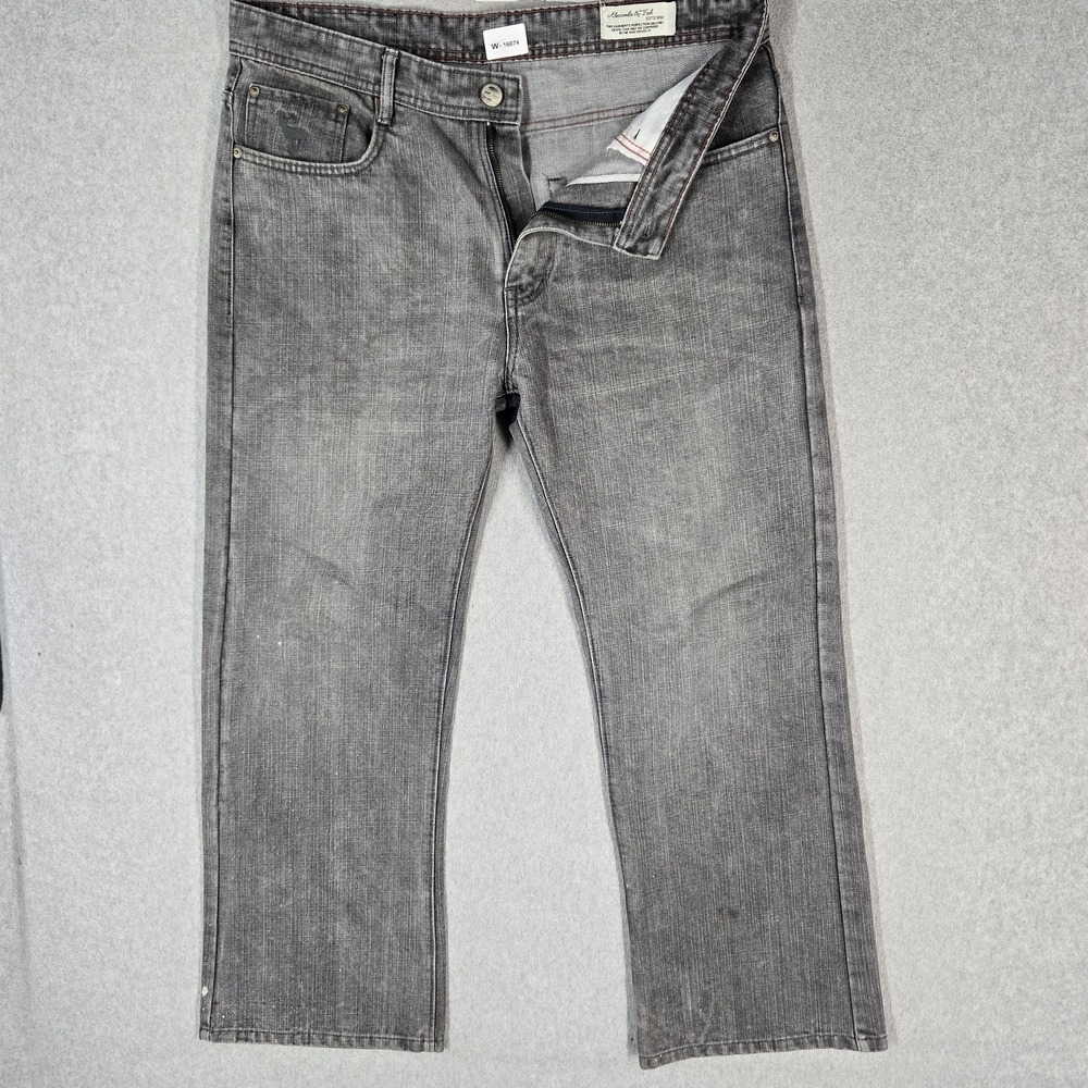Abercrombie & Fitch Men Jeans 36 Gray Denim C-1173 Straight 28" Inseam Stretch